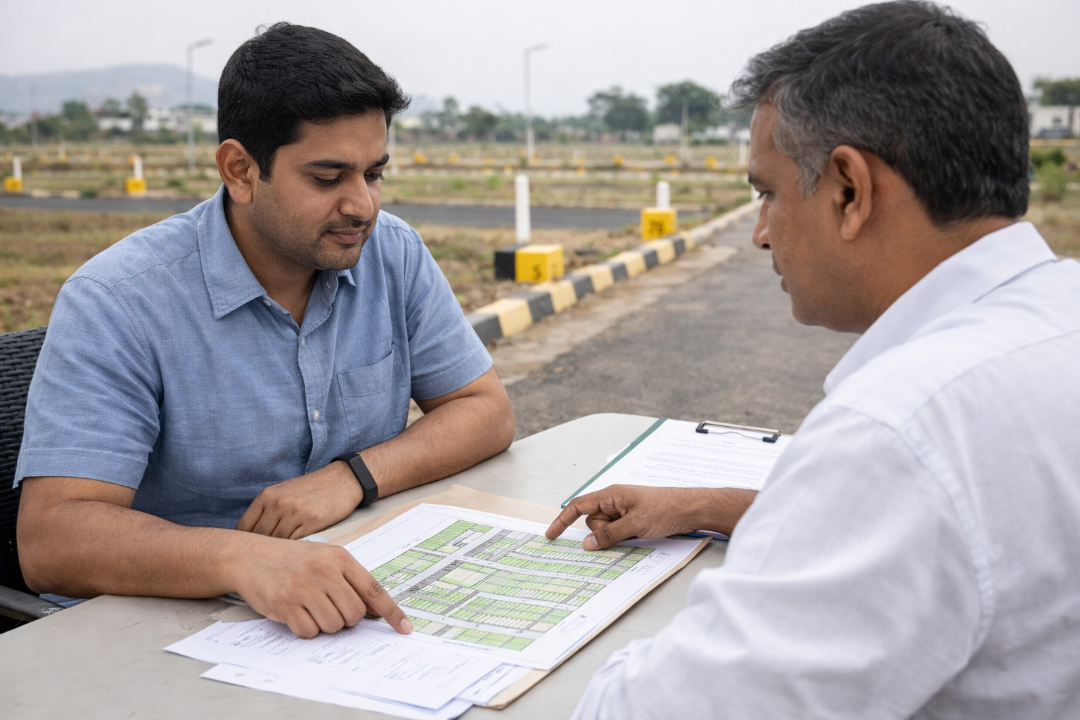 Buyer consulting property advisor