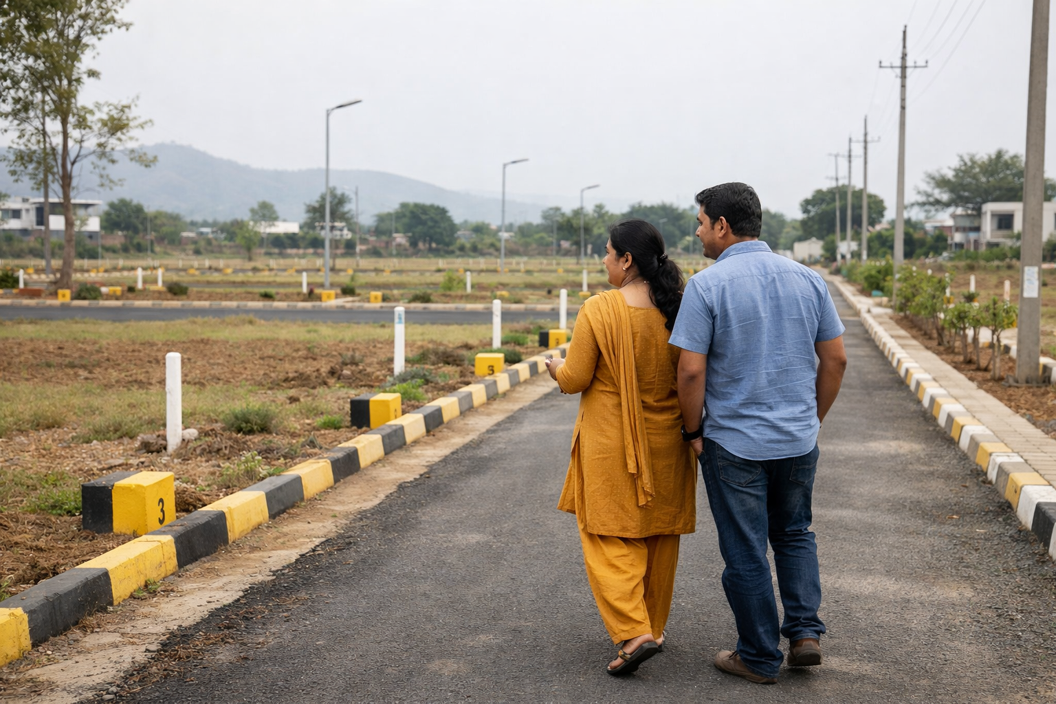 Property buyers evaluating site in Maharashtra